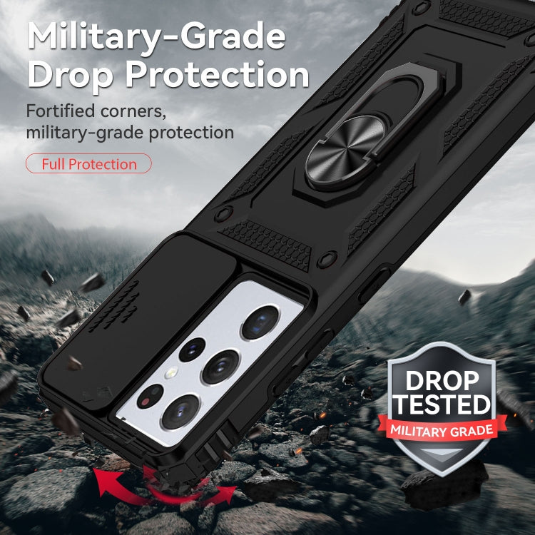 Sliding Camshield Holder Phone Case, For Samsung Galaxy S21 Ultra 5G