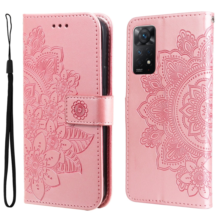 7-petal Flowers Embossing Pattern Horizontal Flip Leather Case, For Xiaomi Redmi Note 11 4G(Global), For Xiaomi Redmi Note 11 Pro 4G, For OPPO Realme 9i / A36 4G / A76 4G(Global), For OPPO Realme 9 Pro+, For OPPO Realme GT2 Pro�������������������������...