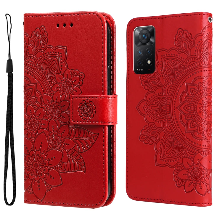 7-petal Flowers Embossing Pattern Horizontal Flip Leather Case, For Xiaomi Redmi Note 11 4G(Global), For Xiaomi Redmi Note 11 Pro 4G, For OPPO Realme 9i / A36 4G / A76 4G(Global), For OPPO Realme 9 Pro+, For OPPO Realme GT2 Pro�������������������������...