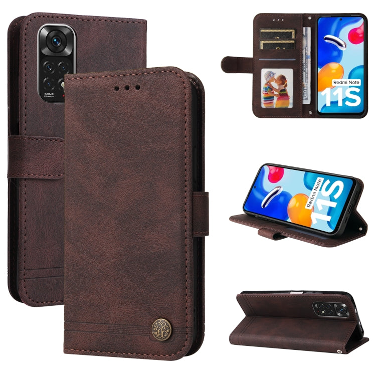 Skin Feel Life Tree Metal Button Horizontal Flip Leather Case, For Xiaomi Redmi Note 11 4G(Global), For Xiaomi Redmi Note 11 Pro 4G, For OPPO Realme 9i / A36 4G / A76 4G(Global), For OPPO Realme GT2 Pro, For OPPO Realme 9 Pro+��������������������������...
