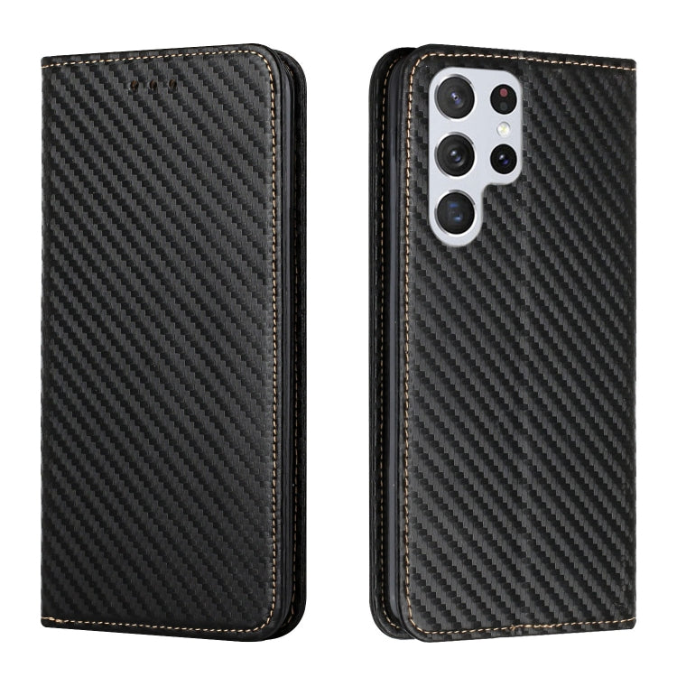 Carbon Fiber Texture Flip Holder Leather Phone Case, For Samsung Galaxy A13 5G, For Samsung Galaxy A33 5G, For Samsung Galaxy A53, For Samsung Galaxy S22 Ultra 5G, For Samsung Galaxy S22 5G, For Samsung Galaxy S22+ 5G, For OPPO A16, For vivo Y21