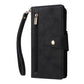 Rivet Buckle 9 Cards Three Fold Leather Phone Case