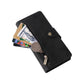 Rivet Buckle 9 Cards Three Fold Leather Phone Case