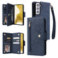 Rivet Buckle 9 Cards Three Fold Leather Phone Case