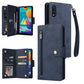 Rivet Buckle 9 Cards Three Fold Leather Phone Case