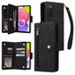 Rivet Buckle 9 Cards Three Fold Leather Phone Case