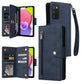 Rivet Buckle 9 Cards Three Fold Leather Phone Case
