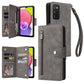 Rivet Buckle 9 Cards Three Fold Leather Phone Case