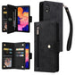 Rivet Buckle 9 Cards Three Fold Leather Phone Case