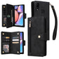 Rivet Buckle 9 Cards Three Fold Leather Phone Case