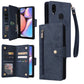 Rivet Buckle 9 Cards Three Fold Leather Phone Case