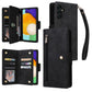 Rivet Buckle 9 Cards Three Fold Leather Phone Case