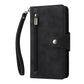 Rivet Buckle 9 Cards Three Fold Leather Phone Case