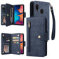 Rivet Buckle 9 Cards Three Fold Leather Phone Case