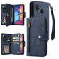 Rivet Buckle 9 Cards Three Fold Leather Phone Case