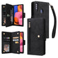 Rivet Buckle 9 Cards Three Fold Leather Phone Case