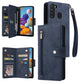 Rivet Buckle 9 Cards Three Fold Leather Phone Case