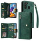 Rivet Buckle 9 Cards Three Fold Leather Phone Case