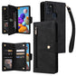 Rivet Buckle 9 Cards Three Fold Leather Phone Case