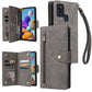 Rivet Buckle 9 Cards Three Fold Leather Phone Case