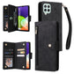 Rivet Buckle 9 Cards Three Fold Leather Phone Case
