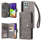 Rivet Buckle 9 Cards Three Fold Leather Phone Case