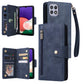Rivet Buckle 9 Cards Three Fold Leather Phone Case