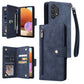 Rivet Buckle 9 Cards Three Fold Leather Phone Case