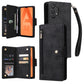 Rivet Buckle 9 Cards Three Fold Leather Phone Case
