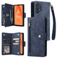 Rivet Buckle 9 Cards Three Fold Leather Phone Case