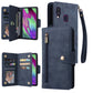 Rivet Buckle 9 Cards Three Fold Leather Phone Case