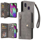 Rivet Buckle 9 Cards Three Fold Leather Phone Case