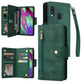 Rivet Buckle 9 Cards Three Fold Leather Phone Case