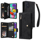 Rivet Buckle 9 Cards Three Fold Leather Phone Case
