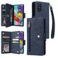 Rivet Buckle 9 Cards Three Fold Leather Phone Case