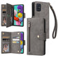 Rivet Buckle 9 Cards Three Fold Leather Phone Case