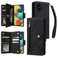 Rivet Buckle 9 Cards Three Fold Leather Phone Case