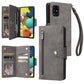 Rivet Buckle 9 Cards Three Fold Leather Phone Case