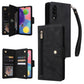 Rivet Buckle 9 Cards Three Fold Leather Phone Case