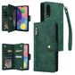Rivet Buckle 9 Cards Three Fold Leather Phone Case