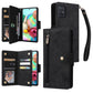 Rivet Buckle 9 Cards Three Fold Leather Phone Case
