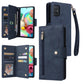 Rivet Buckle 9 Cards Three Fold Leather Phone Case