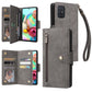 Rivet Buckle 9 Cards Three Fold Leather Phone Case