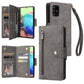 Rivet Buckle 9 Cards Three Fold Leather Phone Case