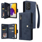 Rivet Buckle 9 Cards Three Fold Leather Phone Case