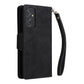 Rivet Buckle 9 Cards Three Fold Leather Phone Case