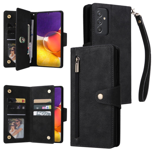 Rivet Buckle 9 Cards Three Fold Leather Phone Case