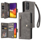 Rivet Buckle 9 Cards Three Fold Leather Phone Case
