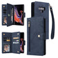 Rivet Buckle 9 Cards Three Fold Leather Phone Case