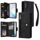 Rivet Buckle 9 Cards Three Fold Leather Phone Case